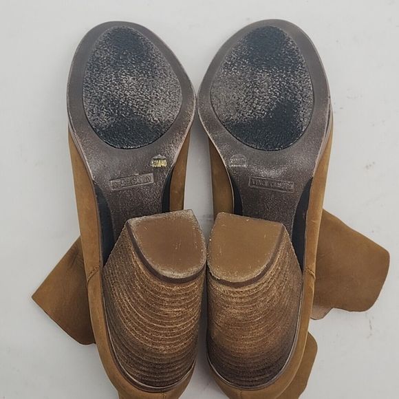 Vince Camuto Ankle Boots Brown Suede Women's 10 High 3.5" Wooden Heel Bootie - Picture 15 of 16